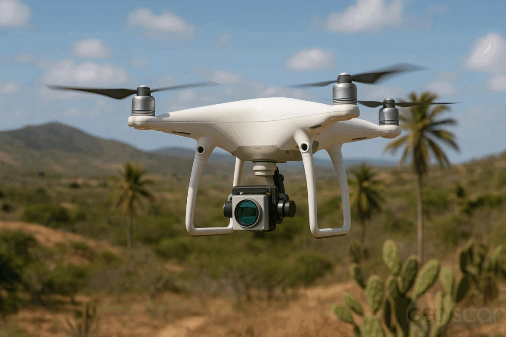 Imagem fictícia gerada por AI para representar o drone LiDAR
