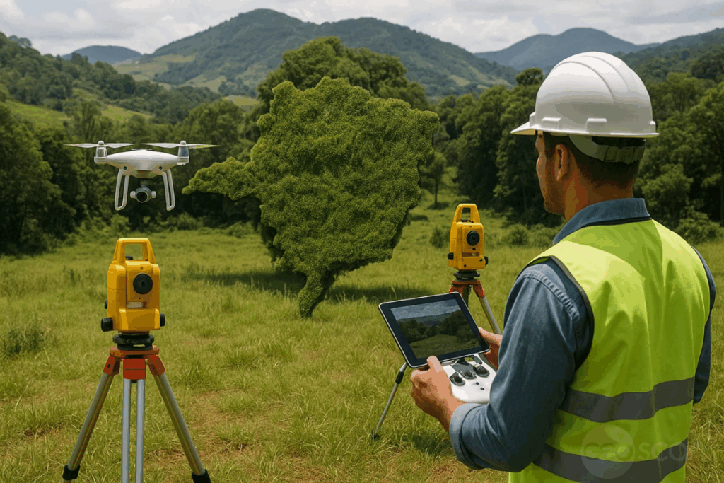 Imagem fictícia gerada por AI para representar o levantamentos com drones em MG